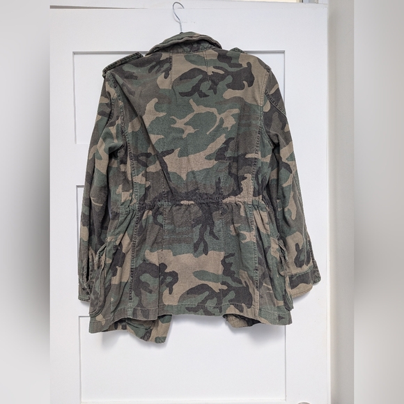 Free People Not Your Brothers Camo Jacket, Women Green Military Utility Jacket - Picture 14 of 16